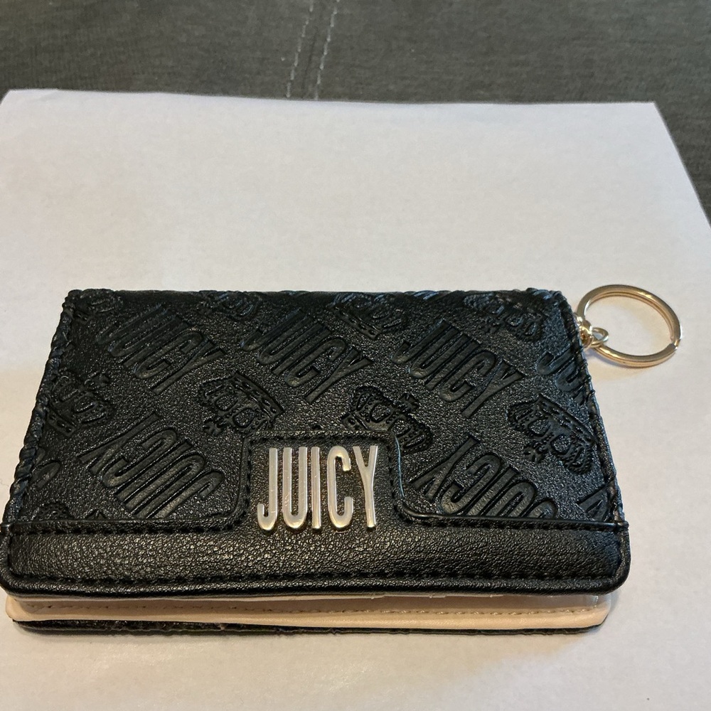 Juicy Couture Black and Cream Key Card Holder